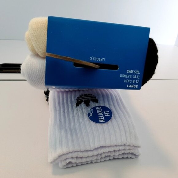 adidas Originals Trefoil Crew Men's Socks Multi (3Pack) L - Fits Men’s 8-12 -NEW - Picture 6 of 7